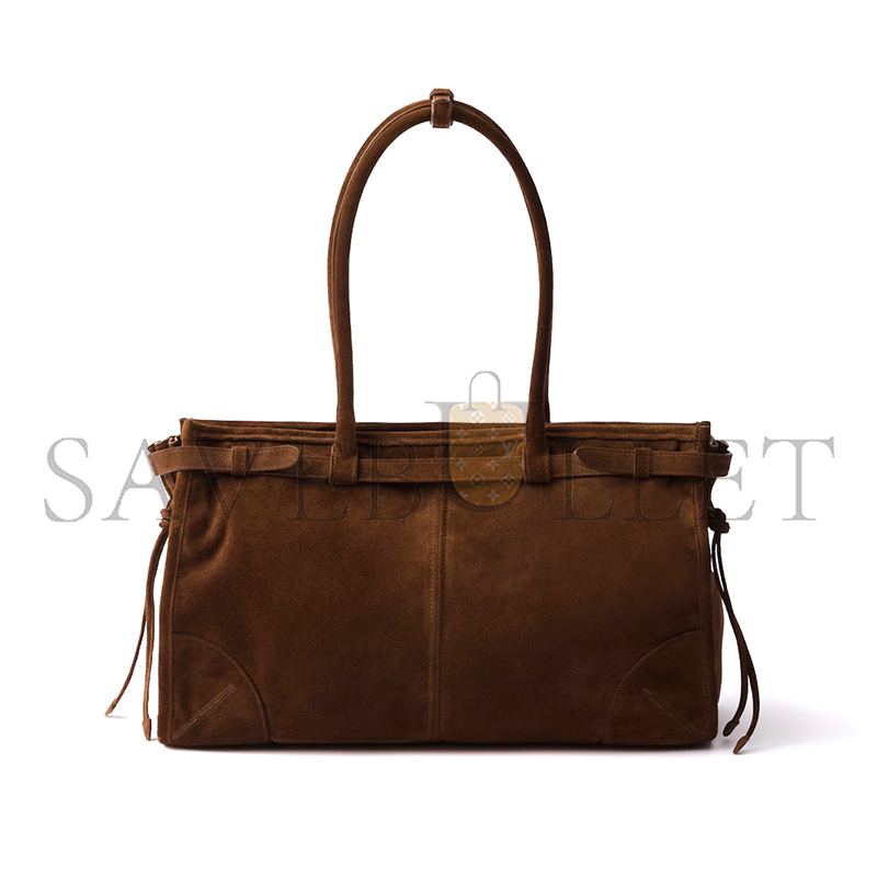 Pra*a bonnie large suede handbag 1ba433 (38*24*12cm)